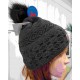 Bonnet Femme HIGHLANDS CROSS Roselyn Pompon Fausse Fourrure Gris