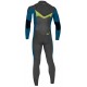 Junior O'neill Ninja Chest Zip 5/4mm Black Ultra Blue Dayglo Wetsuits