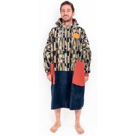 Poncho All-In Jacquard Bimatière Jacquard Beige Argile Waffle