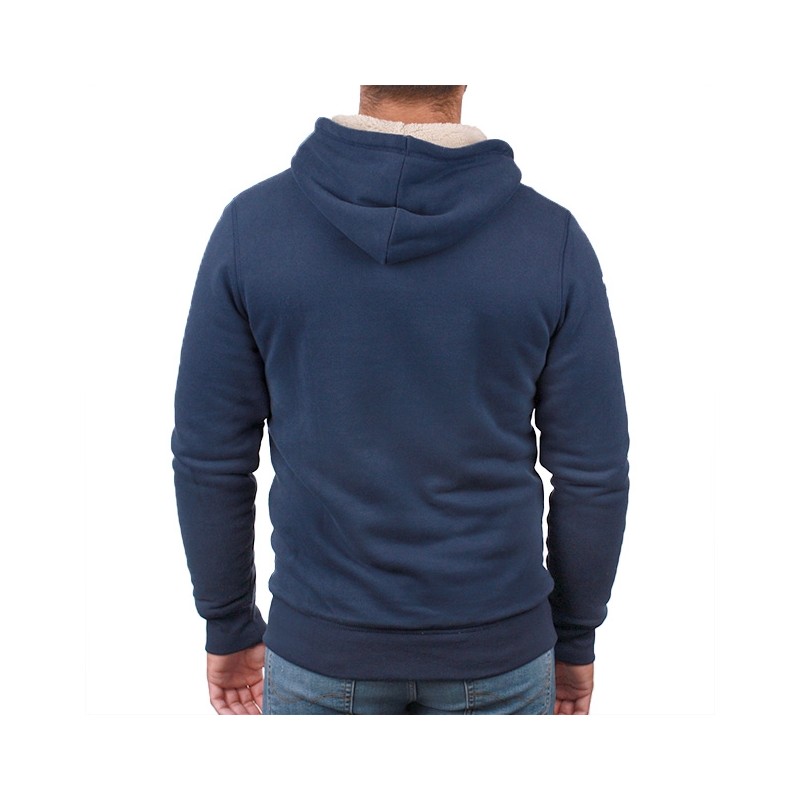 Sweat à Capuche Gaufré Doublé de Polaire Sherpa, Homme Stature Standard