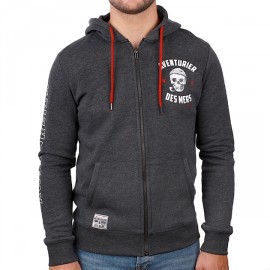 Sweat Homme STERED Zippée Aventurier Des Mers Anthracite