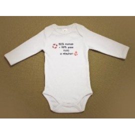 Long Sleeve Baby Bodysuit Papylou Mapa White