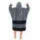 Bumpy Long Sleeve All-In Poncho Charcoal Black Waffle