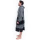 Bumpy Long Sleeve All-In Poncho Charcoal Black Waffle