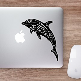 Fenua Factory Black Dolphin Transparent Background Sticker