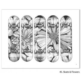 Art Drawing MADAME HUBERT N 45 Skate & Flowers