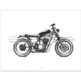 Art Drawing MADAME HUBERT N 18 Motorcycle
