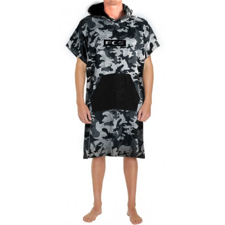 FCS Junior Towel Poncho Grey Black Camo