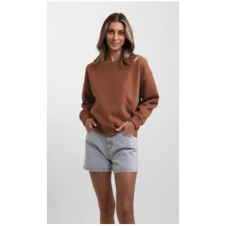 Sweat Femme RHYTHM Classic Crew Neck Baked Clay