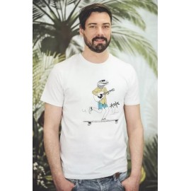 Tee Shirt Homme OCEAN PARK Croco Skate Blanc Cassé