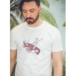 Men's Tee Shirt OCEAN PARK Lobster Off White