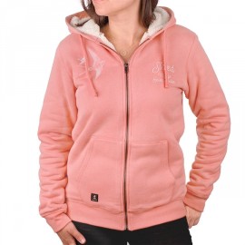 Women's Sherpa Lined Sweatshirt STERED Swallows Pink Terracotta