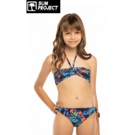 Maillot de bain 2 Pieces Enfant SUN PROJECT Fleurie Bleu