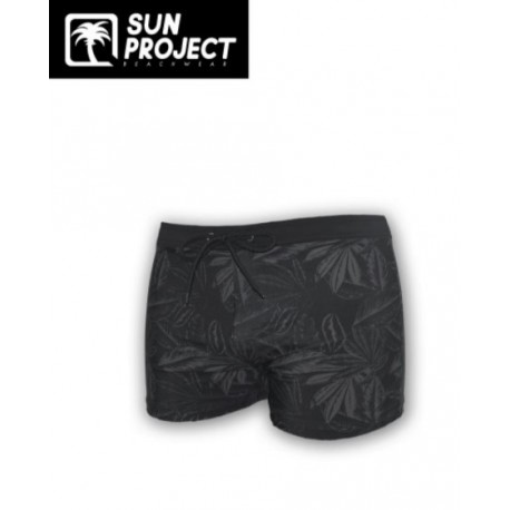 Maillot De Bain Boxer Homme SUN PROJECT Palmier Black