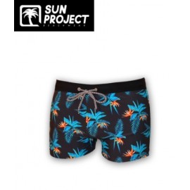 Maillot De Bain Boxer Homme SUN PROJECT Tropical Noir