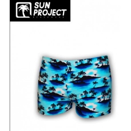 Maillot De Bain Boxer Homme SUN PROJECT Prisme Bleu