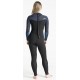 C-Skins Women Solace 4/3mm Back Zip Black Bluestone Tropical Cascade Blue Wetsuit