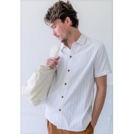 Chemise RHYTHM Linen Stripe Naturel