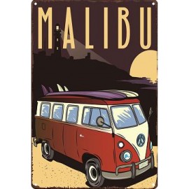 Plate Metal Decoration Malibu Camper