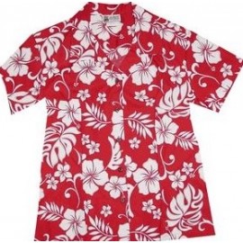 Chemise Femme ALOHA REPUBLIC Vahine Hibiscus Red