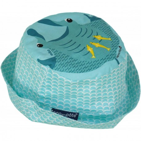 Manta Ray Rooster Children's Bucket Hat Green