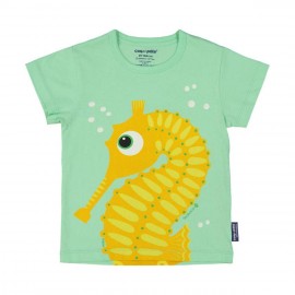 Children's T-Shirt Seahorse Rooster Green