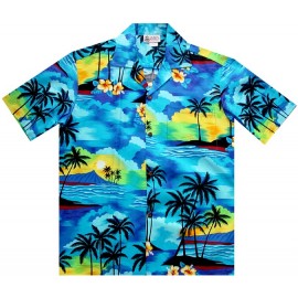 Chemise Aloha Republic Island Scene Blue