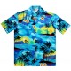 Republic Island Scene Blue Aloha Shirt