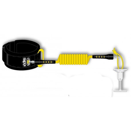 Leash Bodyboard Bicep Sniper Deluxe Black Yellow