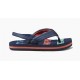 REEF Little Ahi Navy Palms Stripe Kids Flip Flop