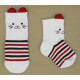 Chaussettes Bebé Papylou Chausschat Blanc Rayé Rouge et Noir