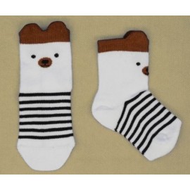 Chaussettes Bebé Papylou Chaussours Blanc Rayé Noir