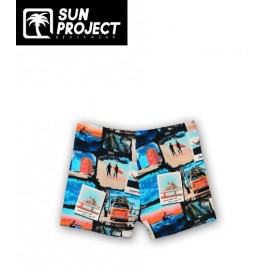 Boxer de Bain Enfant SUN PROJECT Surf Bleu et Orange