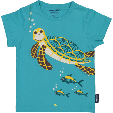 Tee Shirt Enfant Coq en pâte Tortue Bleu Océan