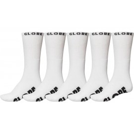 Pack Of 5 Globe Whiteout White Socks
