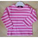 Junior Long-Sleeved Sailor Shirt PAPYLOU MARINE Fuchsia Striped White