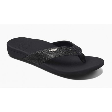 REEF Ortho Spring Glitter Women's Flip Flop Black Black - Breizh Rider