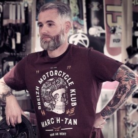 Men's Tee Shirt STERED Breizh Motorcycle Klub Plum