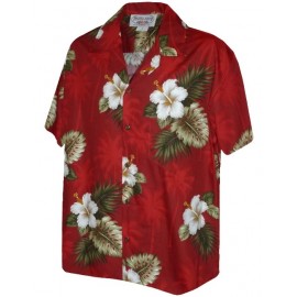 Chemise Hawaienne Pacific Légend Oahu Rouge