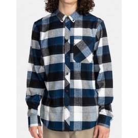 Mens Flannel Shirt ELEMENT Lumber Eclipse Navy Off White