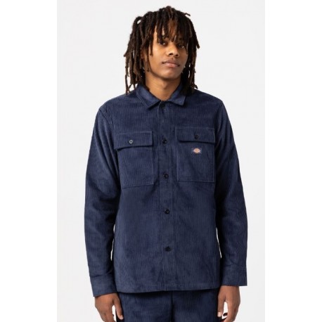 DICKIES Higginson Velvet Shirt Navy Blue