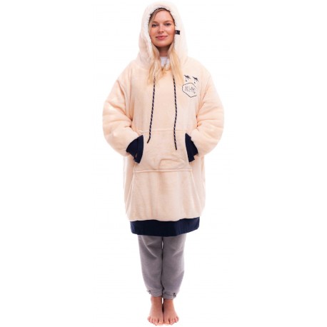 Poncho Plaid All-In Dark Pink