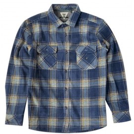 VISSLA Eco Zy LS Polar Flannel Dark Denim Fleece Shirt