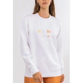 Women's Sweatshirt RHYTHM Rainbow Crew Neck White