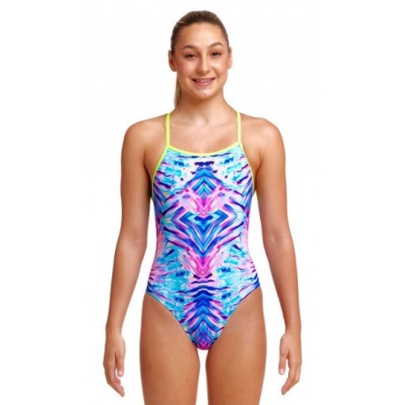 Junior 1 Piece Swimsuit FUNKITA Tie Me Tight Water Ripple