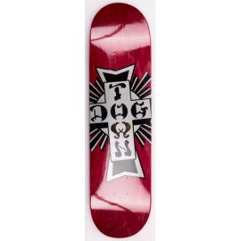 Dogtown Street Cross Logo Silver 8.25" Red Skateboard Deck
