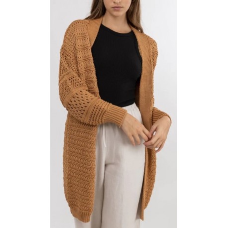 Gilet Femme RHYTHM Chunky Cardigan Caramel