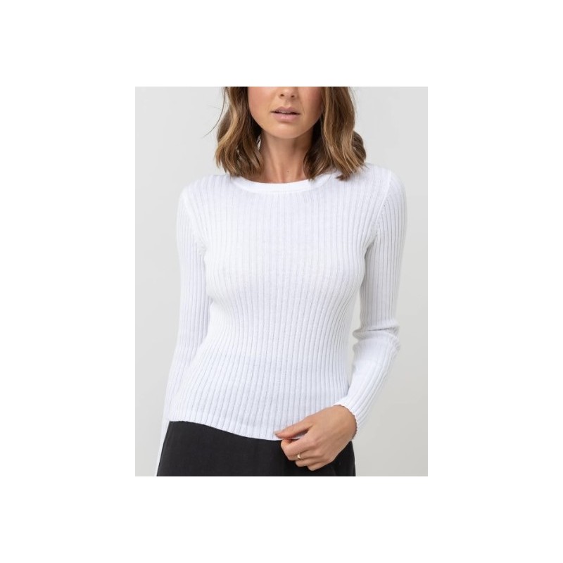 Classic Knit Long Sleeve Top White, 54% OFF | webbaking.org