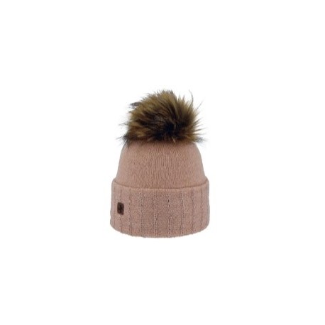 Women's Hat HIGHLANDS CROSS Roselyn 024 Fake Fur Pompom Pink