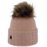 Bonnet Femme HIGHLANDS CROSS Roselyn 024 Pompon Fausse Fourrure Rose